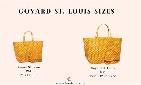 goyard louis tote bag|goyard tote bag size comparison.